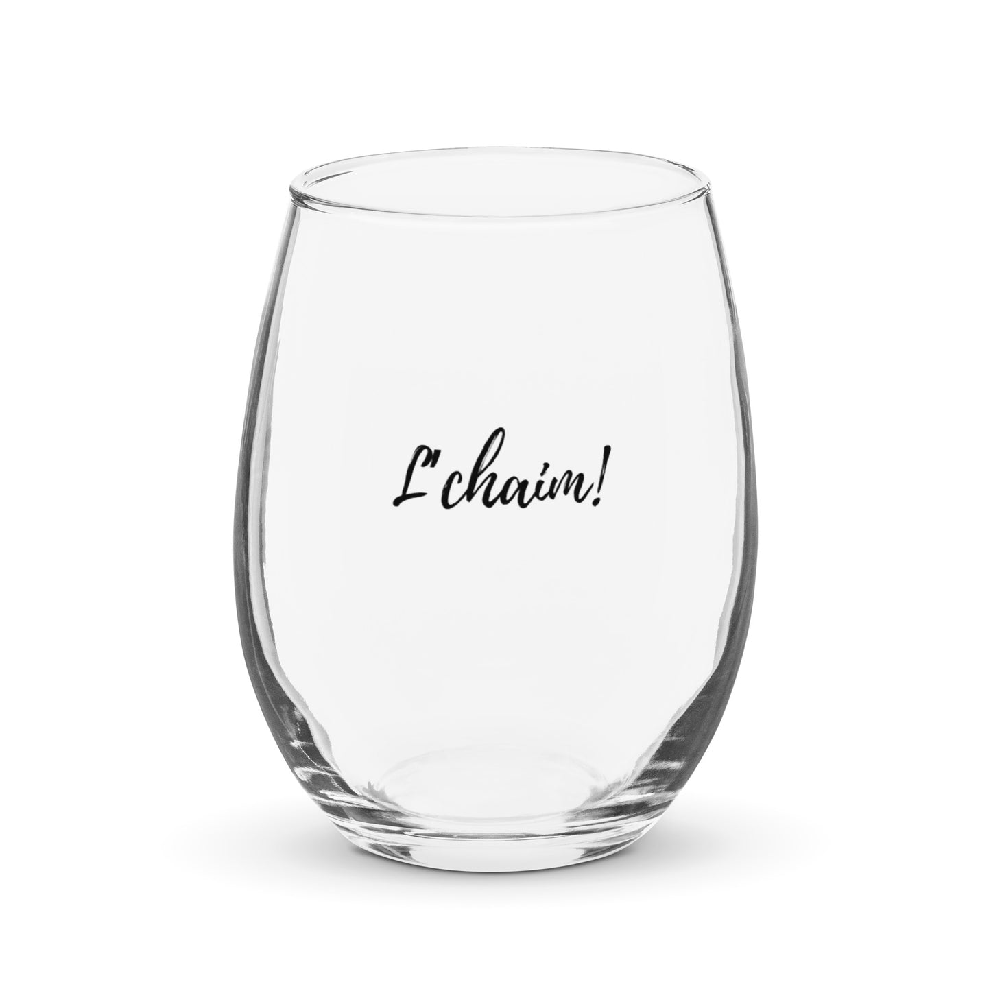 L'Chaim! Stemless Wine Glass