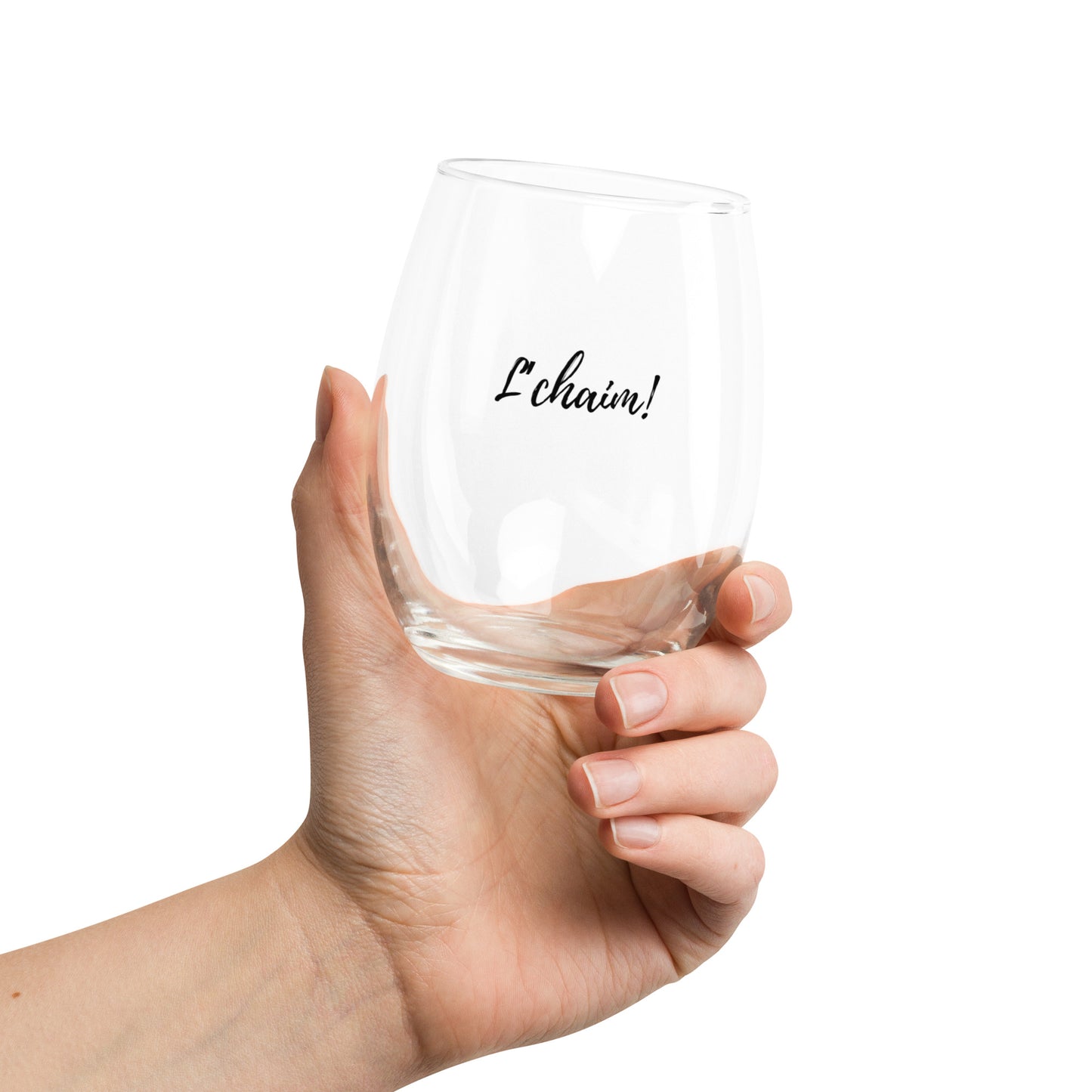 L'Chaim! Stemless Wine Glass